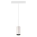 SLV LED Niedervolt-Schienen-Pendelleuchte NUMINOS® S DALI, 48V, 16W 4000K 55°, DALI 2 dimmbar, matt weiß / innen matt schwarz