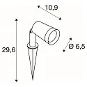 SLV LED Erdspieß-Leuchte SYNA PLANT, IP65 IK06, rund, 6W 3000K 540lm 36°, neigbar, IP-Steckerkabel, schwarz