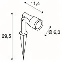 SLV LED Erdspieß-Leuchte SYNA GARDEN, IP65 IK06, 6W 3000K 540lm 36°, neigbar, IP-Steckerkabel, schwarz