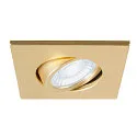 SLV Abdeckung MOVE für LED Einbauleuchte UNIVERSAL DOWNLIGHT PHASE, IP20 (Indoor), quadratisch, schwenkbar, gold matt