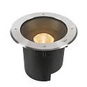 LED Bodeneinbauleuchte DASAR® XL SYM, IP67 IK10, 27W 3000K 2790lm 24°, neigbar, befahrbar, DALI dimmbar, Edelstahl, rund