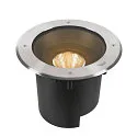 LED Bodeneinbauleuchte DASAR® XL SYM, IP67 IK10, 27W 3000K 2790lm 24°, neigbar, befahrbar, DALI dimmbar, Edelstahl, rund