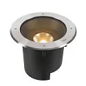 LED Bodeneinbauleuchte DASAR® XL SYM, IP67 IK10, 27W 3000K 2790lm 24°, neigbar, befahrbar, DALI dimmbar, Edelstahl, rund