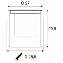 LED Bodeneinbauleuchte DASAR® XL SYM, IP67 IK10, 27W 3000K 2790lm 24°, neigbar, befahrbar, DALI dimmbar, Edelstahl, rund