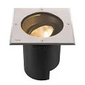 SLV LED Bodeneinbauleuchte DASAR® L SYM, IP67 IK10, 19W 3000K 1950lm 24°, neigbar, befahrbar, DALI, Edelstahl, eckig