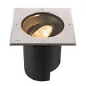 SLV LED Bodeneinbauleuchte DASAR® L SYM, IP67 IK10, 19W 3000K 1950lm 24°, neigbar, befahrbar, DALI, Edelstahl, eckig