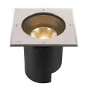 SLV LED Bodeneinbauleuchte DASAR® L SYM, IP67 IK10, 19W 3000K 1950lm 24°, neigbar, befahrbar, DALI, Edelstahl, eckig