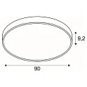 SLV LED Decken-Aufbauleuchte MEDO® 90, IP50, Up/Down, Ø 90cm, 79W 2700/3000/4000K 8300-9350lm 110°, CRI 90,  dimmbar, schwarz