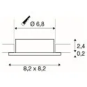 SLV Deckeneinbauring NEW TRIA® 68, quadratisch, IP20, aluminium