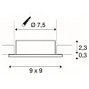 SLV Deckeneinbauring NEW TRIA® 75, quadratisch, IP20, roségold