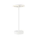LED Akku-Tischleuchte VINOLINA ONE, IP54, Ø 14cm Ringform, 2.5W 2700K 125lm, Touch-Dimmer + Ladestation, weiß
