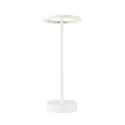 SLV LED Akku-Tischleuchte VINOLINA ONE, IP54, Ø 14cm Ringform, 2.5W 2700K 125lm, Touch-Dimmer + Ladestation, weiß