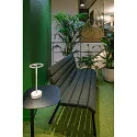 SLV LED Akku-Tischleuchte VINOLINA ONE, IP54, Ø 14cm Ringform, 2.5W 2700K 125lm, Touch-Dimmer + Ladestation, weiß