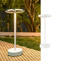 SLV LED Akku-Tischleuchte VINOLINA ONE, IP54, Ø 14cm Ringform, 2.5W 2700K 125lm, Touch-Dimmer + Ladestation, weiß