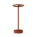 LED Akku-Tischleuchte VINOLINA ONE, IP54, Ø 14cm Ringform, 2.5W 2700K 125lm, Touch-Dimmer + Ladestation, rost