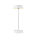 LED Akku-Tischleuchte VINOLINA 2-CCT, IP54, Ø 12cm, zylindrisch, 2.2W 2700/3000K 130lm, Touch-Dimmer + Ladestation, weiß