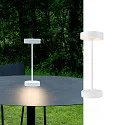 SLV battery table lamp VINOLINA 2-CCT 2-fold, cylindrical, CCT Switch, with touch dimmer, with charging station IP54, white dimmable