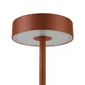 SLV LED Akku-Tischleuchte VINOLINA 2-CCT, IP54, Ø 12cm, zylindrisch, 2.2W 2700/3000K 130lm, Touch-Dimmer + Ladestation, rost