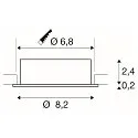SLV Deckeneinbauleuchte NEW TRIA® 68, rund, GU10, max. 10W, IP20, aluminium