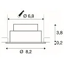 LED Deckeneinbauleuchte NEW TRIA® 68, rund, 8,3W, CRI 90, IP20, dimmbar, 38°, 2700K, weiß