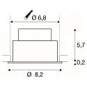 SLV LED Deckeneinbauleuchte NEW TRIA® 68, rund, 8,3W, CRI 90, IP20/IP65, dimmbar, 38°, 3000K, weiß