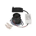 SLV LED Deckeneinbauleuchte NEW TRIA® 68, rund, 8,3W, CRI 90, IP20/IP65, dimmbar, 38°, 3000K, schwarz