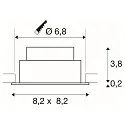 SLV LED Deckeneinbauleuchte NEW TRIA® 68, quadratisch, 11W, 1800-3000K, CRI 90, IP20, dimmbar, 60°, schwarz