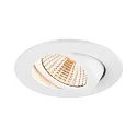 SLV LED Deckeneinbauleuchte NEW TRIA® UNIVERSAL 68, rund, 8,6W, 2500/3000/4000K, CRI 90, dimmbar, 38°, IP20, weiß