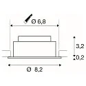 SLV LED Deckeneinbauleuchte NEW TRIA® UNIVERSAL 68, rund, 8,6W, 2500/3000/4000K, CRI 90, dimmbar, 38°, IP20, weiß