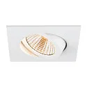 SLV LED Deckeneinbauleuchte NEW TRIA® UNIVERSAL 68, quadratisch, 8,6W, 2500/3000/4000K, CRI 90, IP20, dimmbar, 38°, weiß