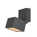 SLV Outdoor LED Aufbau-Strahler S-CUBE, IP65 IK04, 15W 2700/3000K (CCT Swich) 1000/1200lm 80°, dimmbar, neigbar, anthrazit