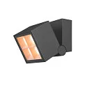 SLV Outdoor LED Aufbau-Strahler S-CUBE, IP65 IK04, 15W 2700/3000K (CCT Swich) 1000/1200lm 80°, dimmbar, neigbar, anthrazit