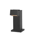 SLV Outdoor LED Sockelleuchte S-CUBE 35, IP65 IK04, 15W 2700/3000K (CCT Swich) 1000/1200lm 80°, dimmbar, neigbar, anthrazit