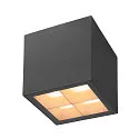 LED Outdoor Deckenaufbauleuchte S-CUBE, IP65 IK04, 15W 2700/3000K (CCT Swich) 1000/1200lm 80°, dimmbar, starr, anthrazit