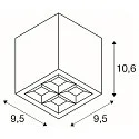 SLV LED Outdoor Deckenaufbauleuchte S-CUBE, IP65 IK04, 15W 2700/3000K (CCT Swich) 1000/1200lm 80°, dimmbar, starr, anthrazit