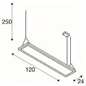 SLV LED Pendelleuchte WORKLIGHT PRO 120, 80° - 115°, 120cm, 50W, 4000K, 6100lm, IP20, DALI dimmbar, weiß