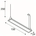 SLV LED Pendelleuchte WORKLIGHT PRO 150, 80° - 115°, 150cm, 59W, 4000K, 7200lm, IP20, DALI dimmbar, weiß