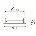 Abdeckung für Deckeneinbauleuchte DOWNLIGHT V 100, Ø 11cm / 2.5cm, leicht versenkt, weiß