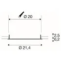 Abdeckung für Deckeneinbauleuchte DOWNLIGHT V 200, Ø 21.4cm / 2.5cm, flach, weiß