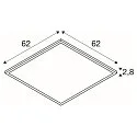 SLV LED Einlege-Deckenleuchte PANEL V 625 ON-OFF, IP54 IK03, 62cm, 34W 3000/4000K (CCT Switch), CRI 80, schaltbar, 85°, UGR<19