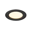 SLV LED Deckeneinbauleuchte DOWNLIGHT V 100, IP54, 6W 3000/4000K (CCT Switch) 105°, CRI 80, exkl. Einbauring, schwarz