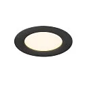 SLV LED Deckeneinbauleuchte DOWNLIGHT V 100, IP54, 6W 3000/4000K (CCT Switch) 105°, CRI 80, exkl. Einbauring, schwarz
