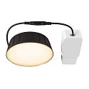 SLV LED Deckeneinbauleuchte DOWNLIGHT V 150, IP54, 9/15W (multi) 3000/4000K (CCT Switch) 105°, CRI 80, exkl. Einbauring, schwarz