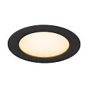 SLV LED Deckeneinbauleuchte DOWNLIGHT V 150, IP54, 9/15W (multi) 3000/4000K (CCT Switch) 105°, CRI 80, exkl. Einbauring, schwarz
