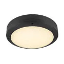 SLV LED Aufbauleuchte OUTDOOR BULKHEAD V 360, IP65 IK10, Ø 36cm, mit Sensor, 20W 3000/4000/6500K 110°, CRI 80, schaltbar, schwarz