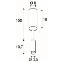 SLV LED Pendelleuchte LALU® MIX&MATCH Base, 150cm, 9,5W, 3000K, 680lm, IP20, dimmbar, bronze