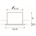 ceiling recessed luminaire KADUX SINGLE square IP20, black dimmable