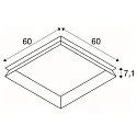 SLV Zubehör für PANEL 595 P / 600 V - Einbau-Montagerahmen, versenkt, weiß