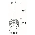 pendant luminaire PANTILO ROPE 20 E27 IP20, silver dimmable