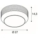 SLV wall and ceiling luminaire PANTILO ROPE 27 cylindrical E27 IP20, silver dimmable